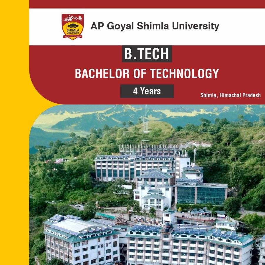 BACHELOR OF TECHNOLOGY [B.TECH] (CSE) at Ap Goyal Shimla University - Shimla, Shimla